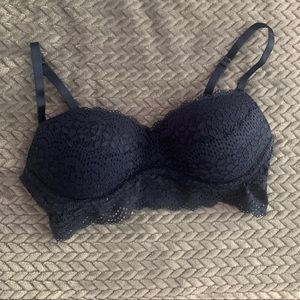 Blue lace push up bra